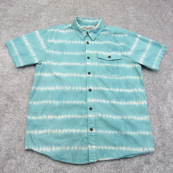 Howler Brothers Heed the Call Hawaiian Shirt Small‎ Blue Tie Dyed Pattern Pocket - Picture 1 of 12
